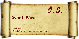 Óvári Sára névjegykártya